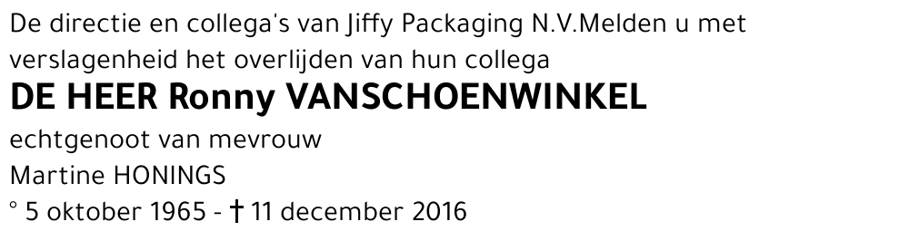 Ronny Vanschoenwinkel