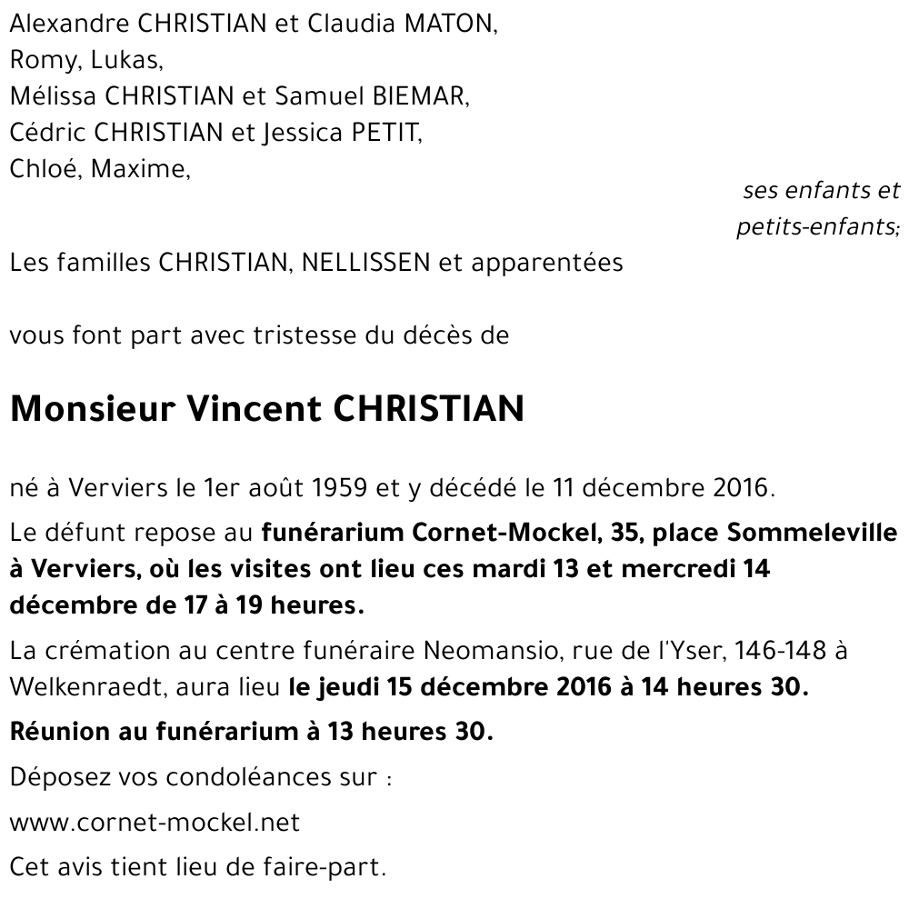 Vincent CHRISTIAN