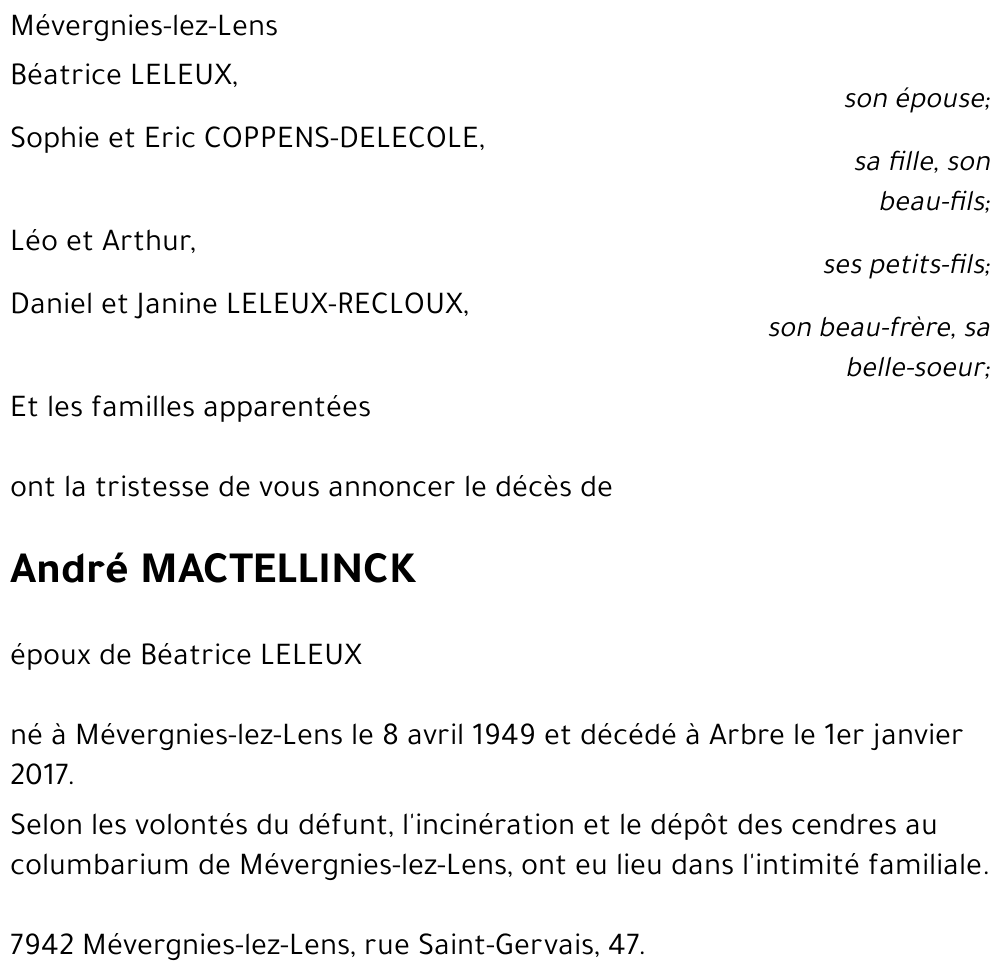 André MACTELLINCK