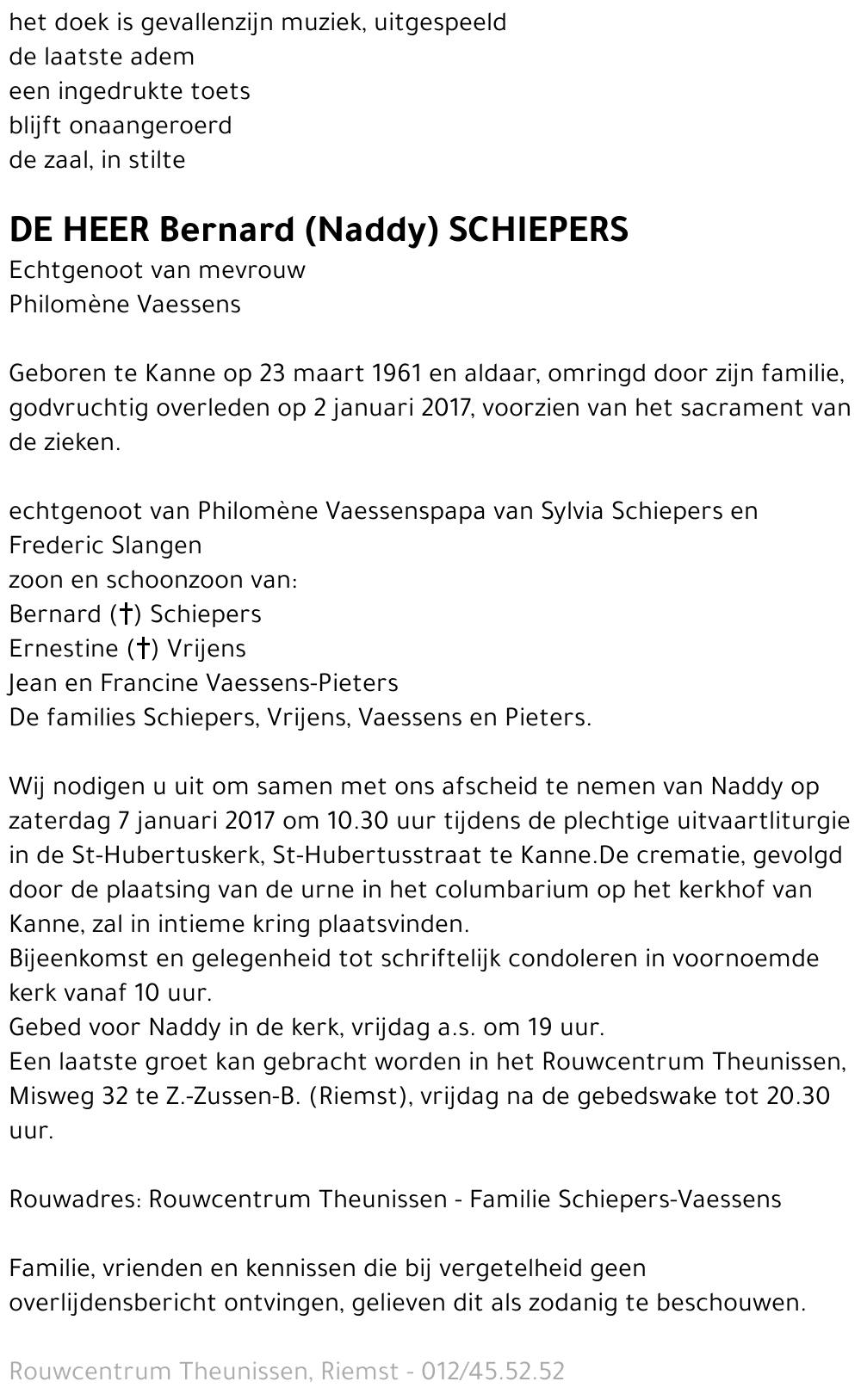 Bernard (Naddy) Schiepers