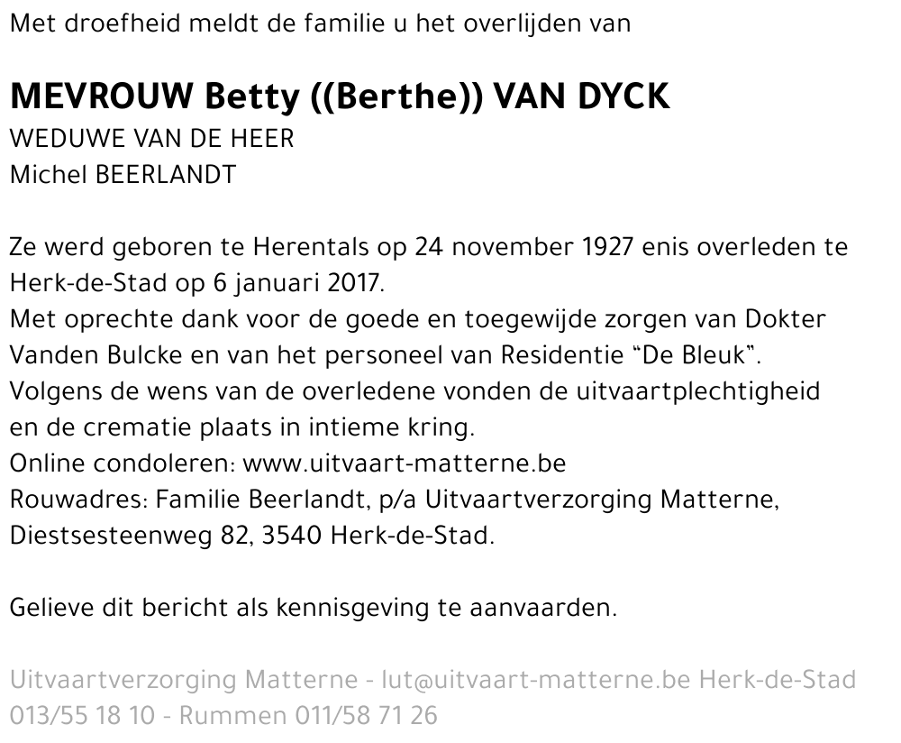 Betty Van Dyck