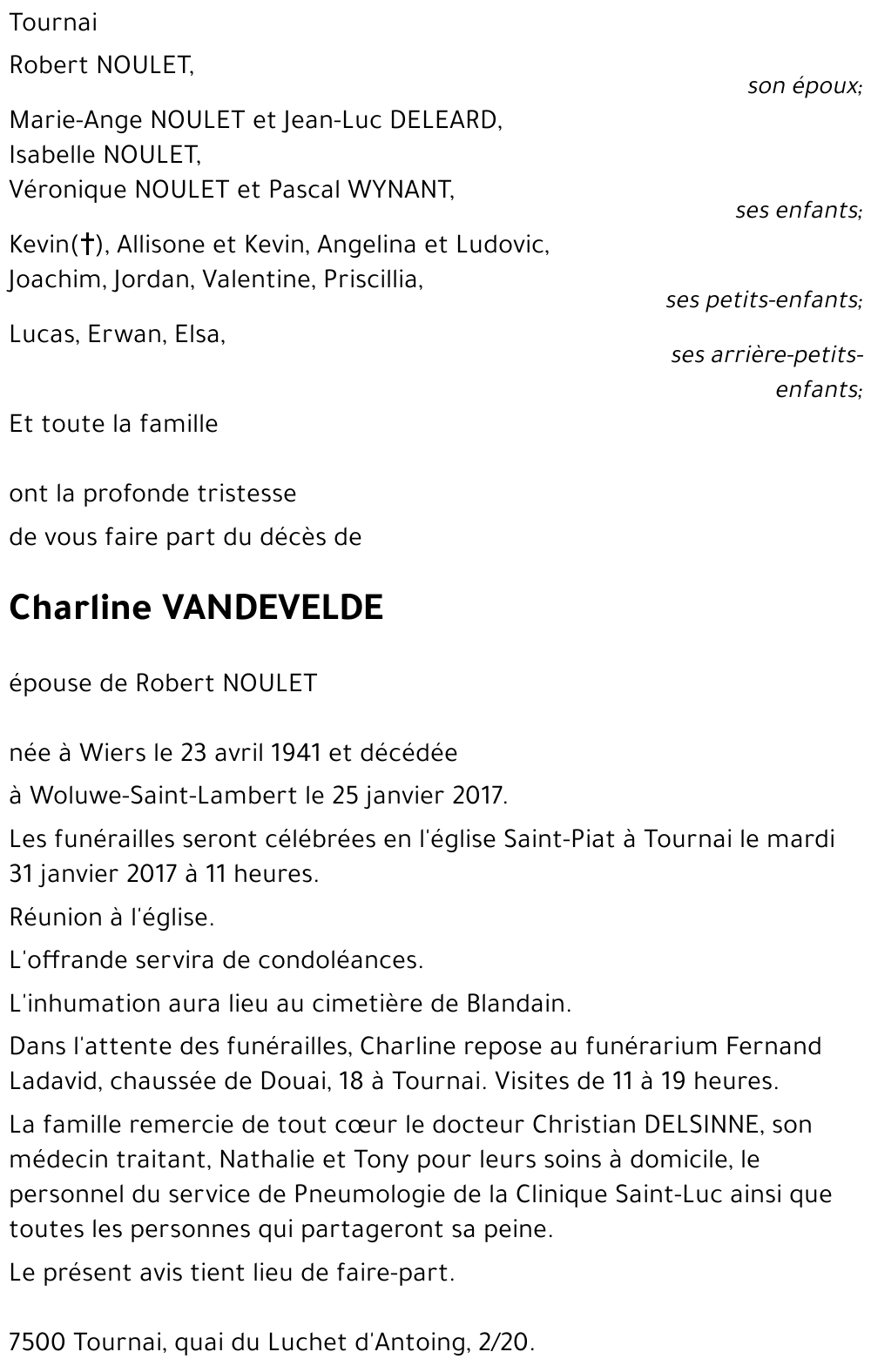 Charline VANDEVELDE