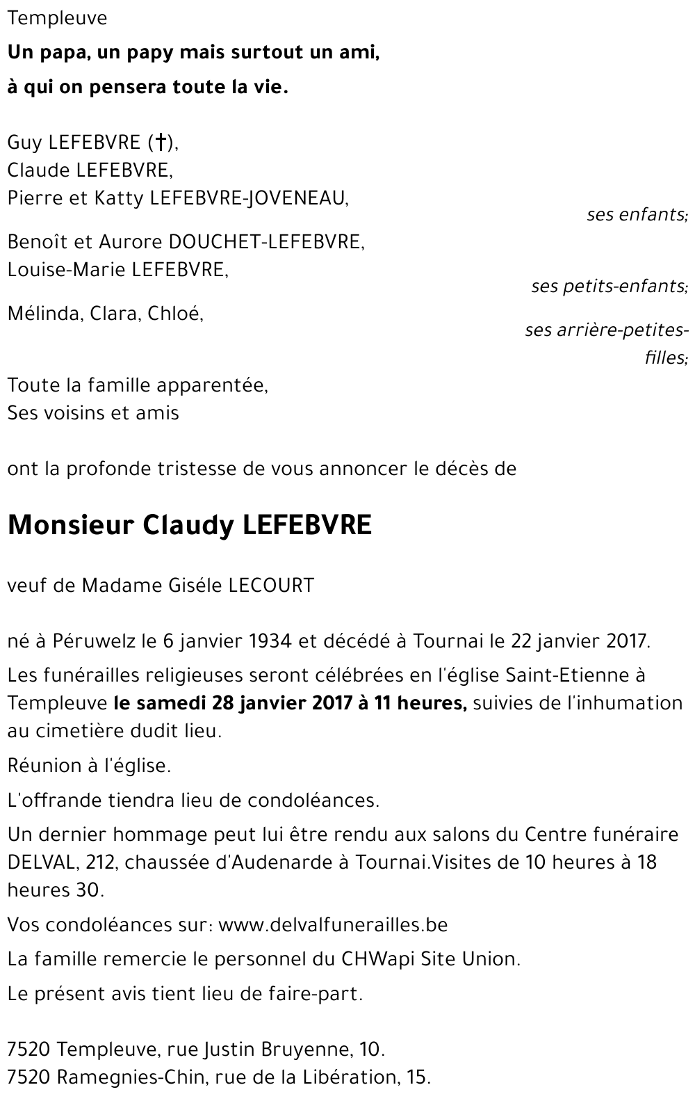 Claudy LEFEBVRE