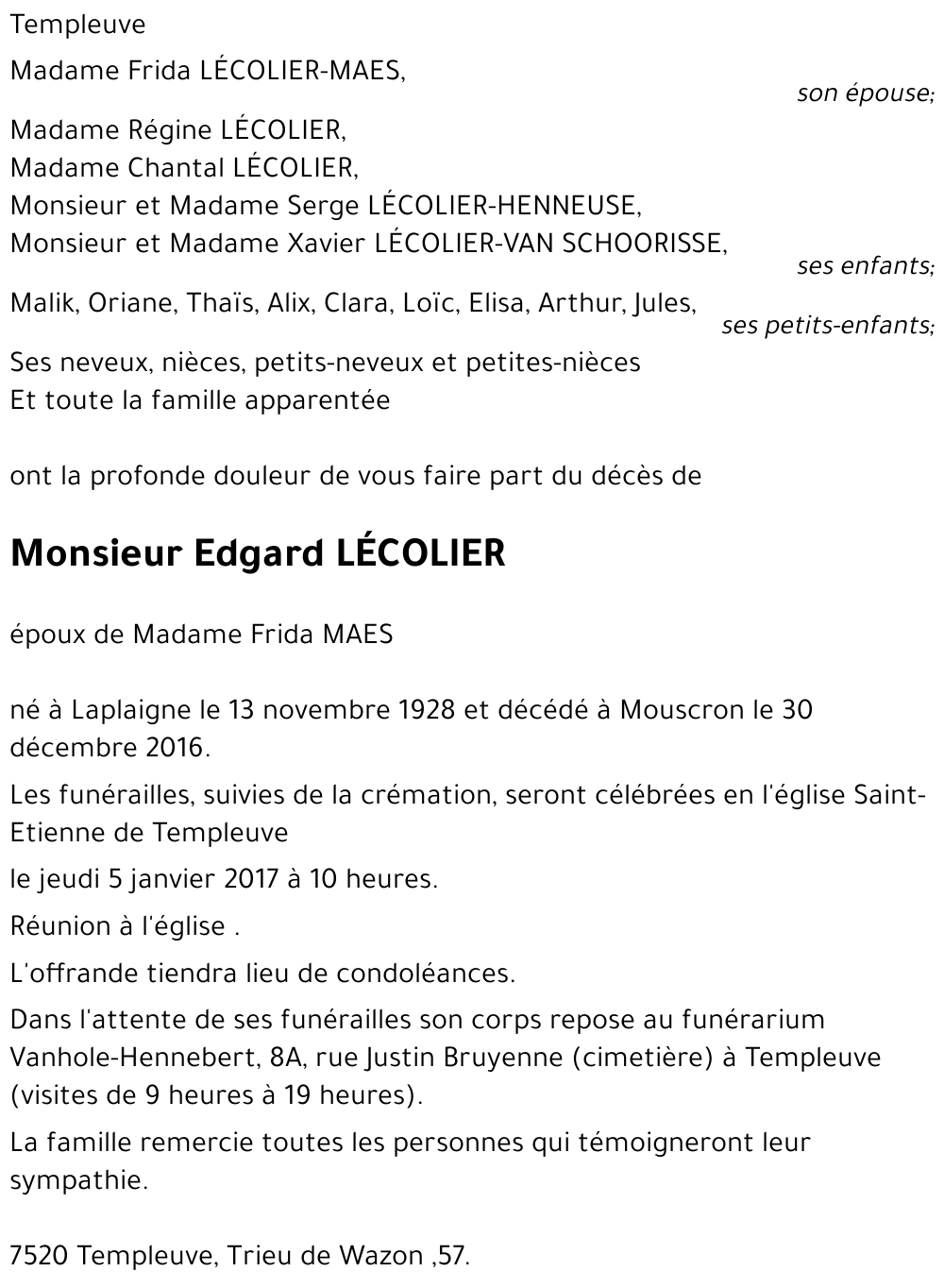 Edgard LÉCOLIER
