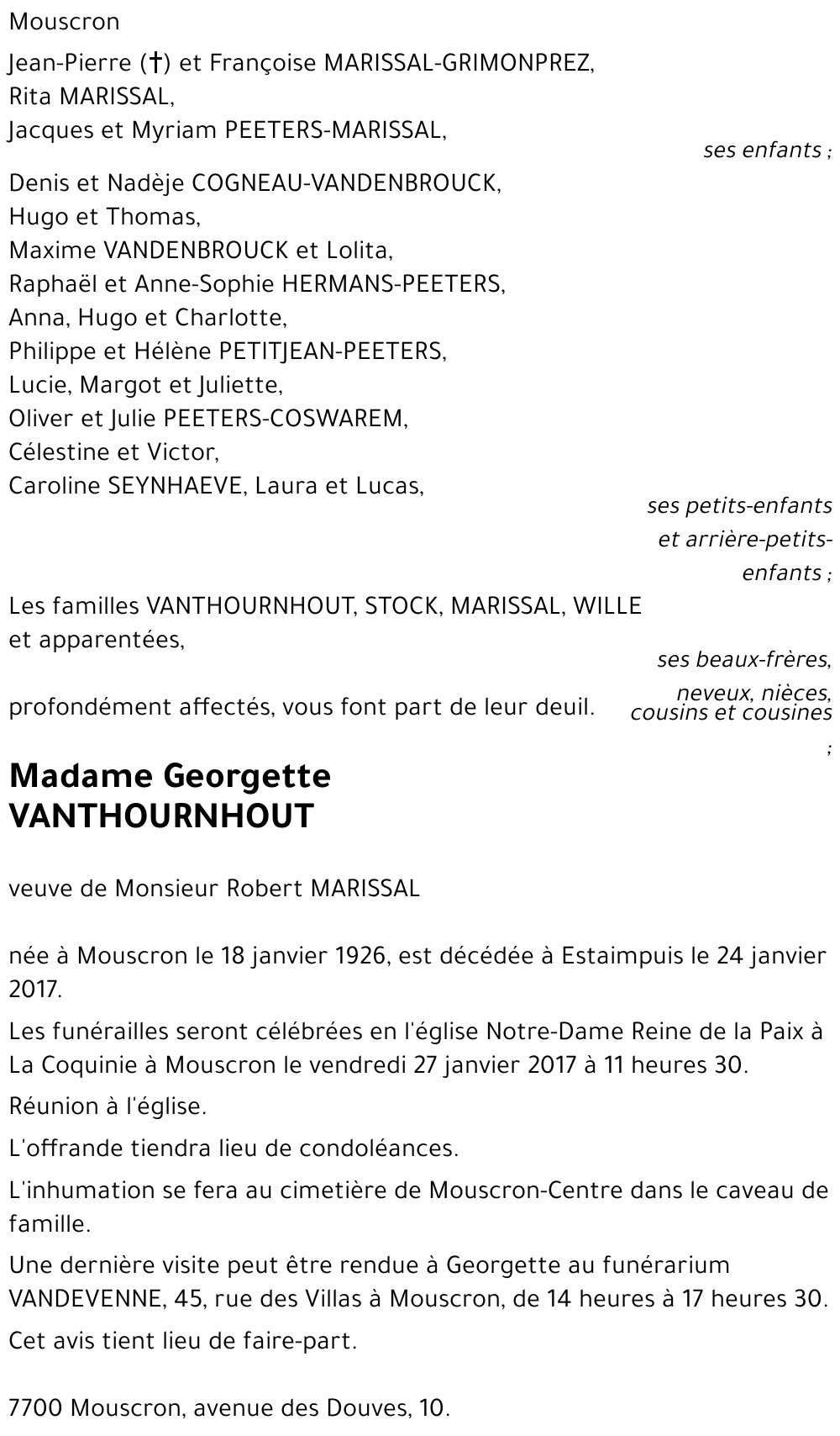 Georgette VANTHOURNHOUT