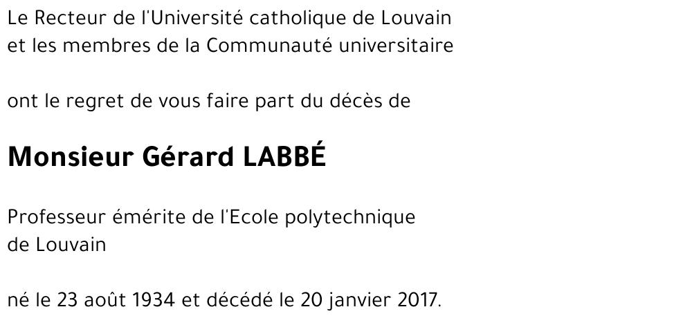 Gérard LABBE