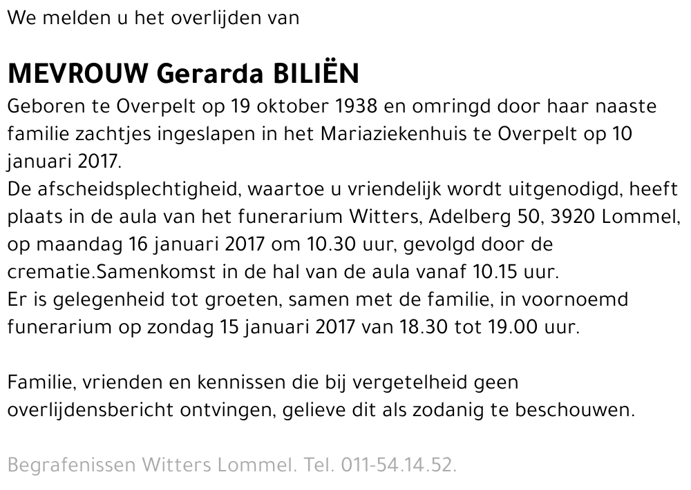 Gerarda BILIËN