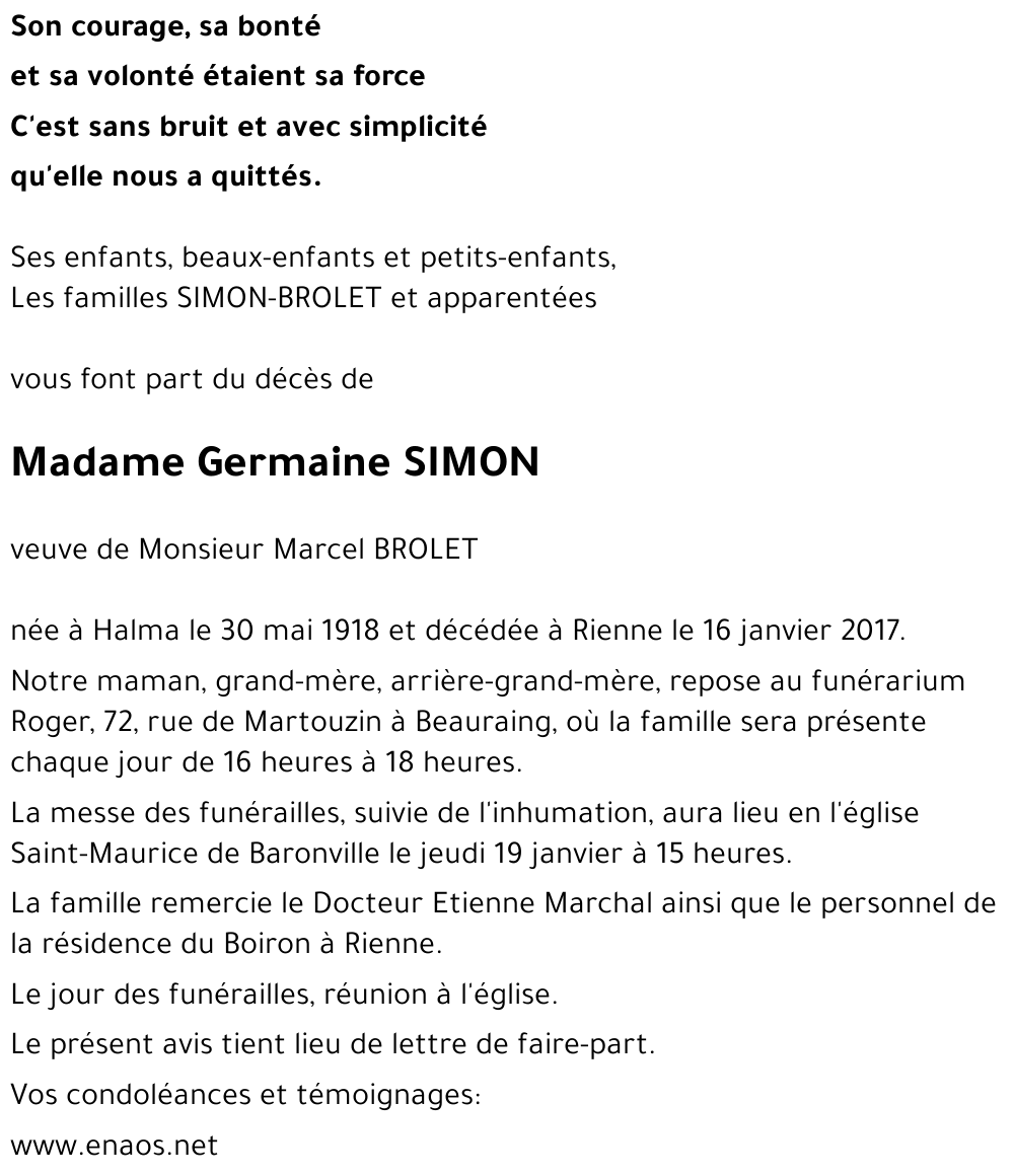 Germaine SIMON