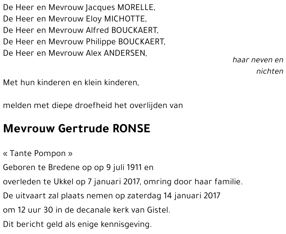 Gertrude RONSE