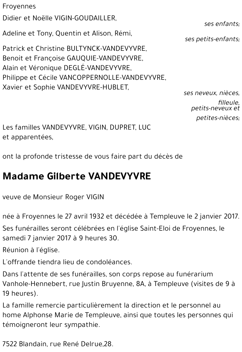 Gilberte VANDEVYVRE