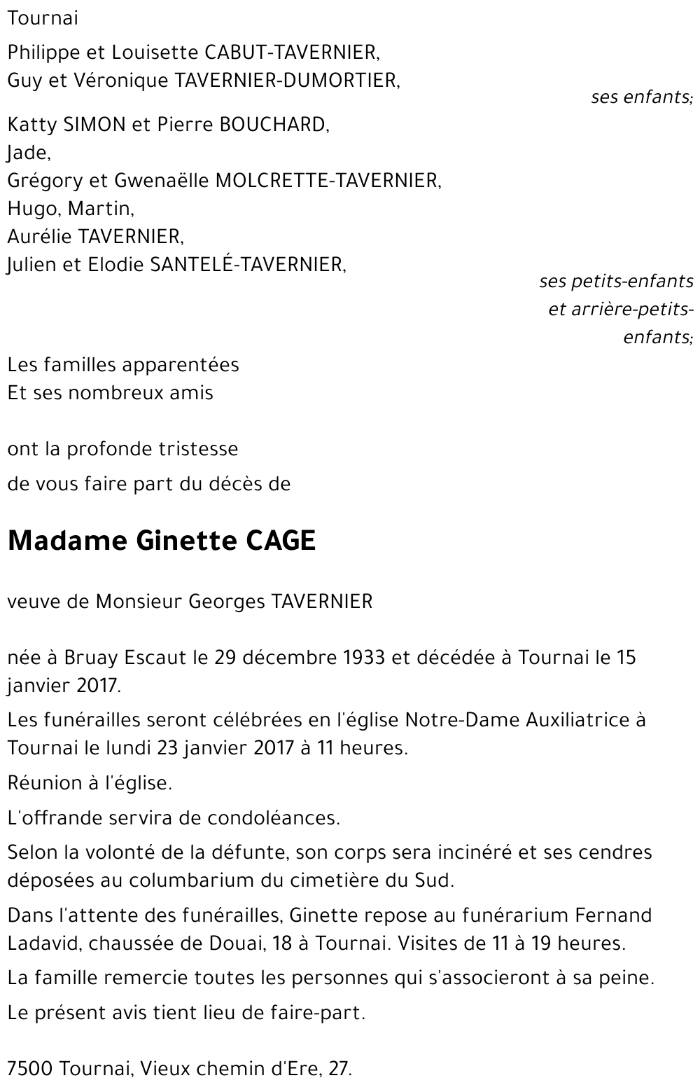 Ginette CAGE