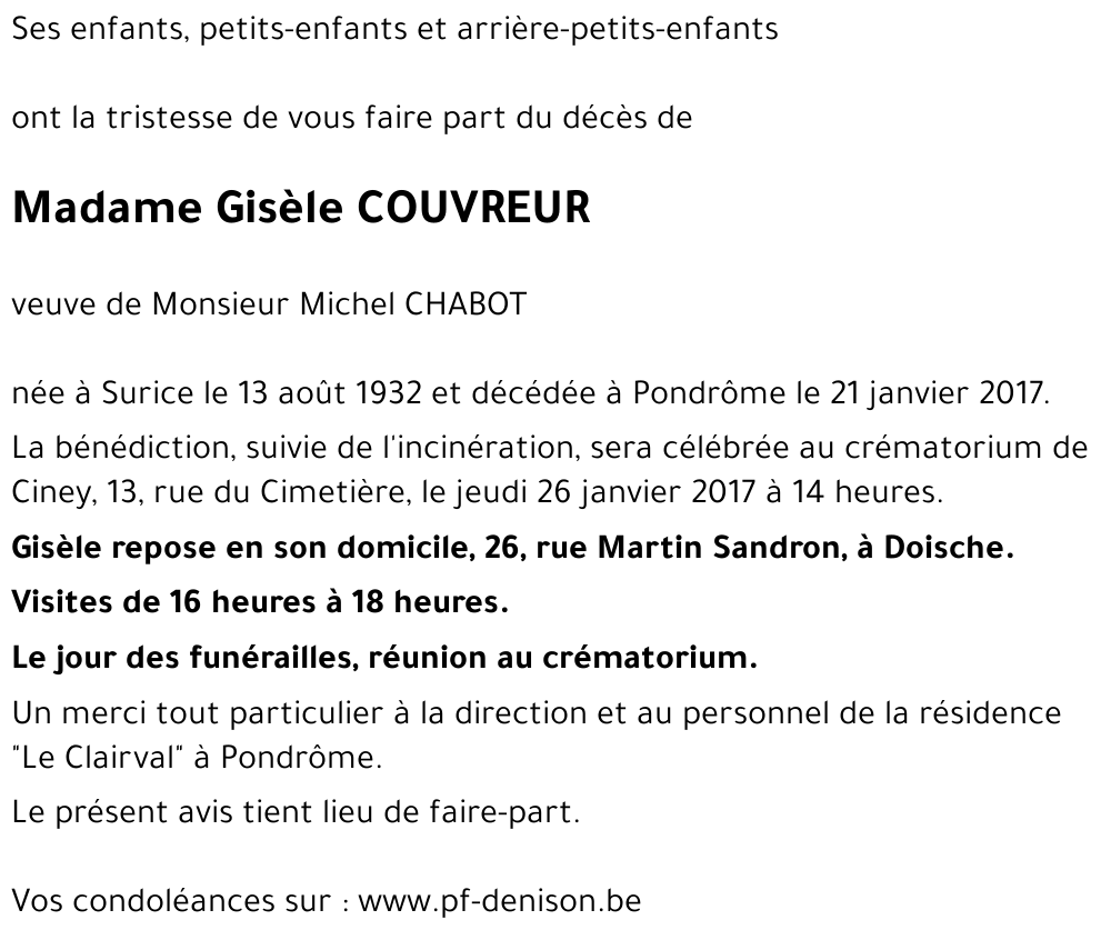 Gisèle COUVREUR