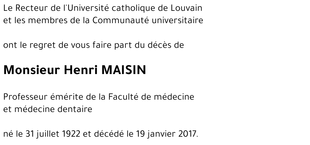Henri MAISIN