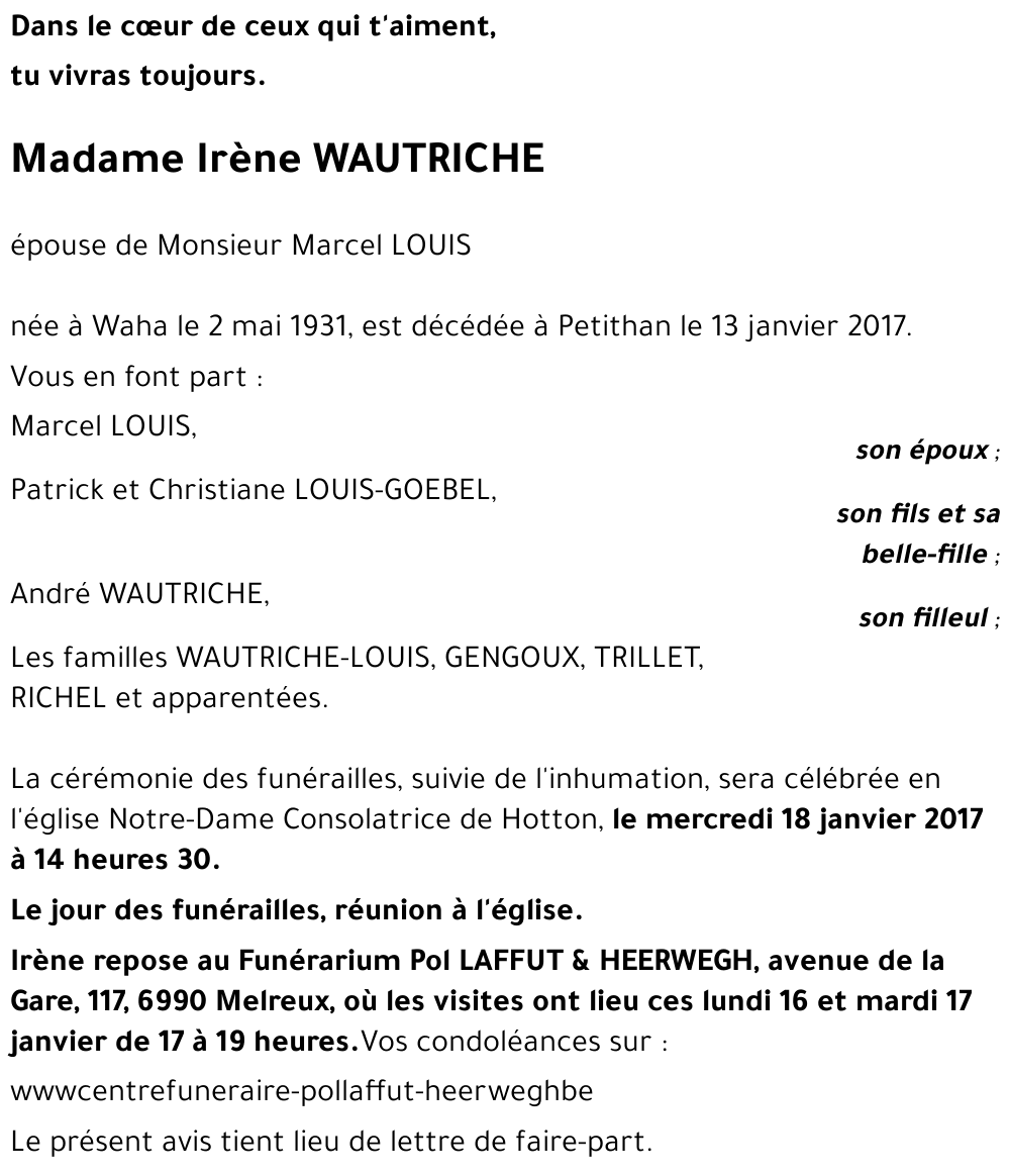 Irène WAUTRICHE