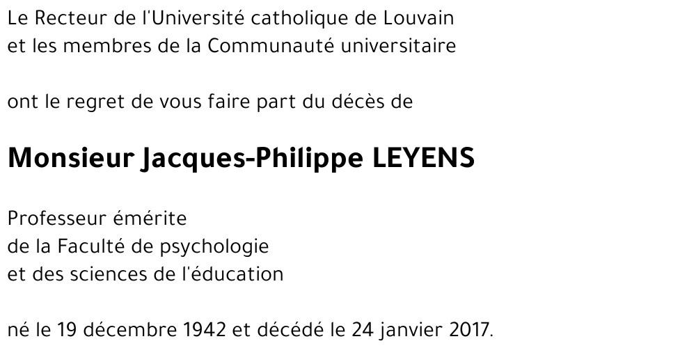 Jacques-Philippe LEYENS