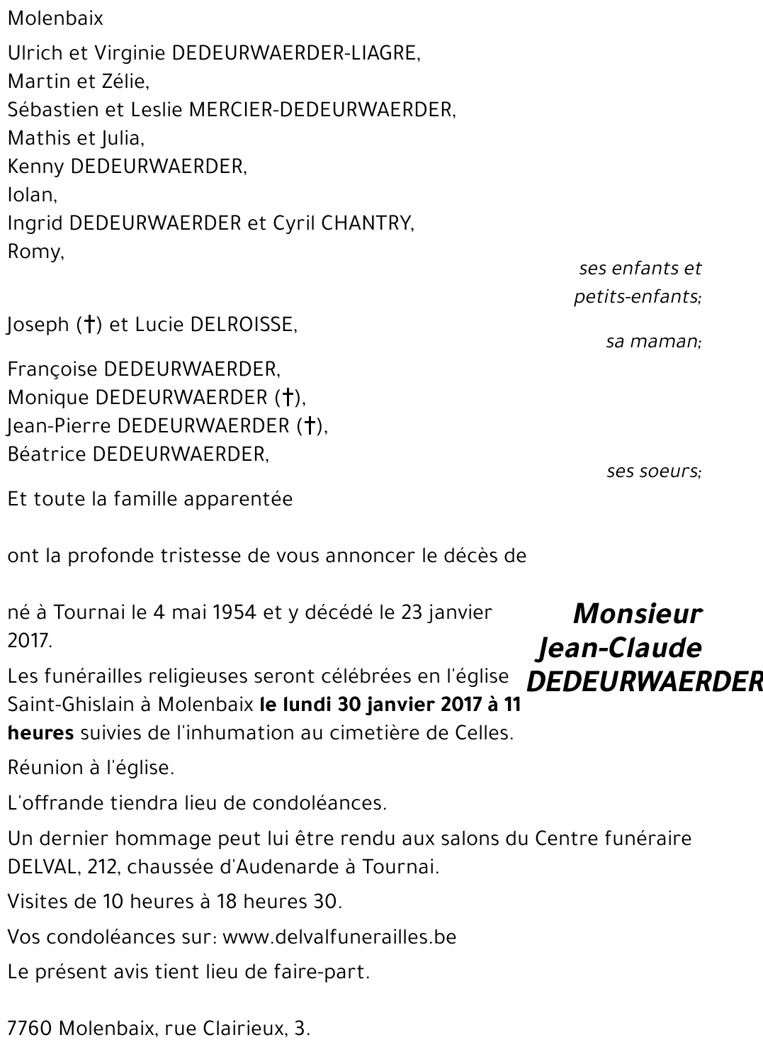 Jean-Claude DEDEURWAERDER