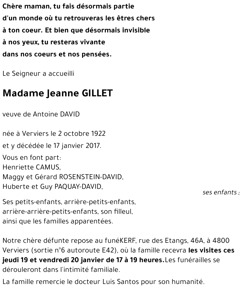 Jeanne GILLET