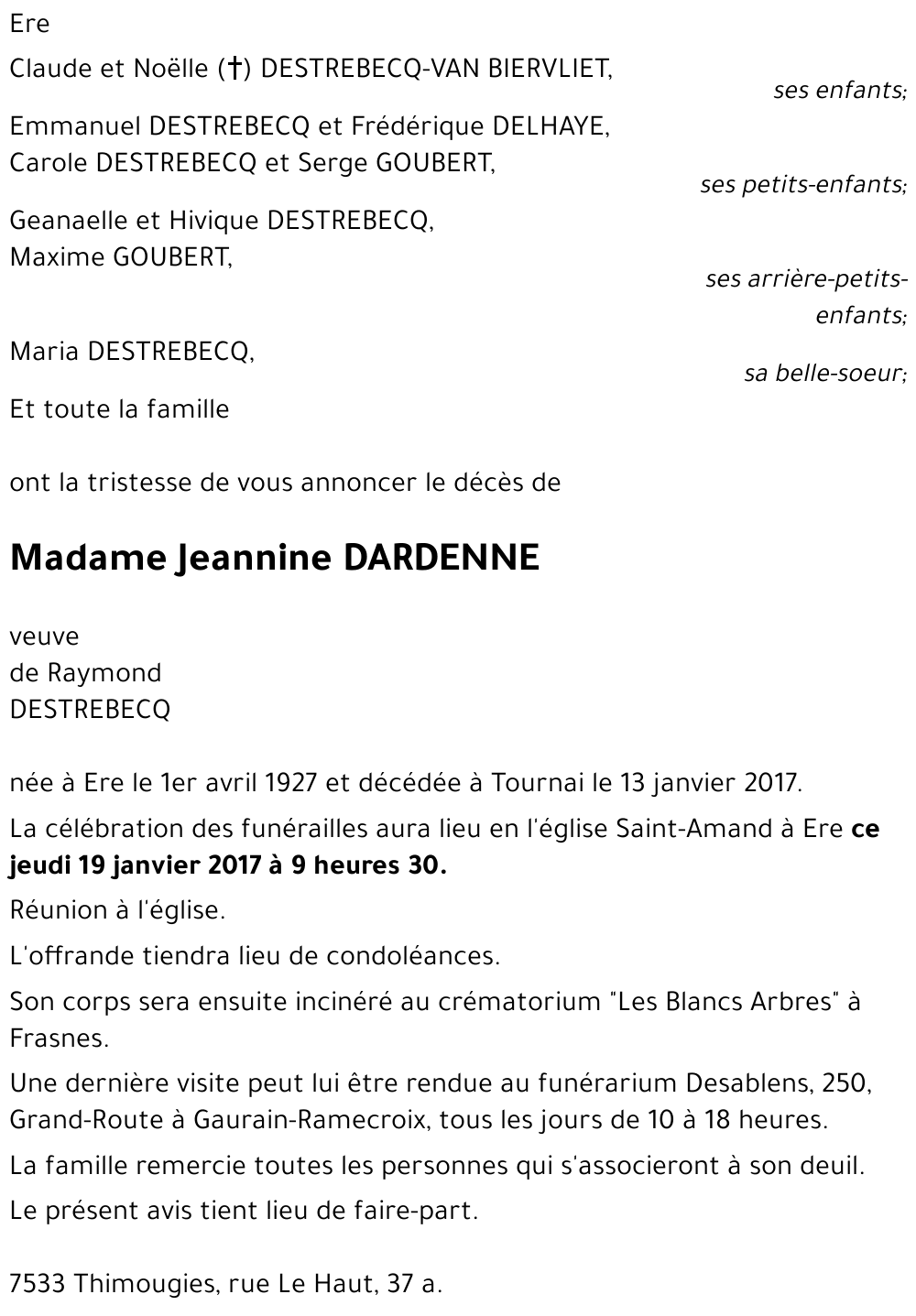 Jeannine DARDENNE