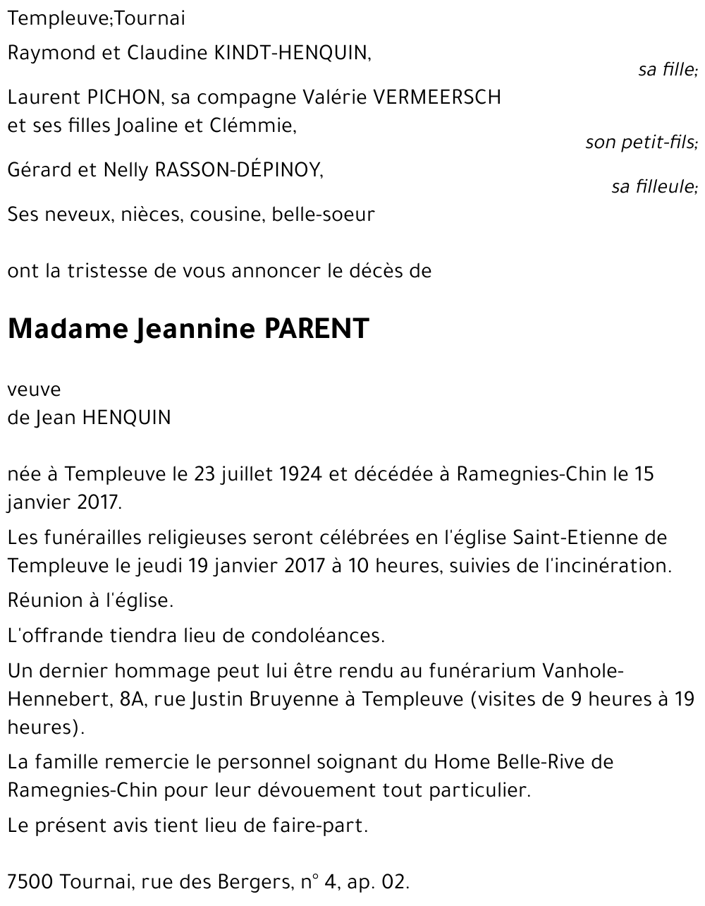 Jeannine PARENT