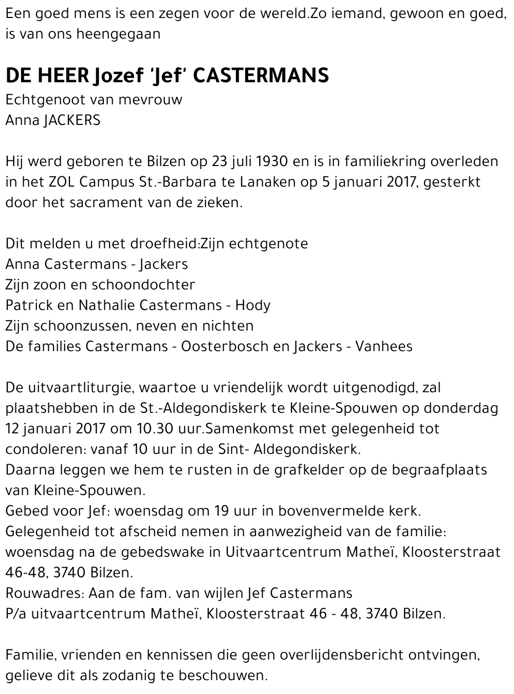 Jozef 'Jef' Castermans