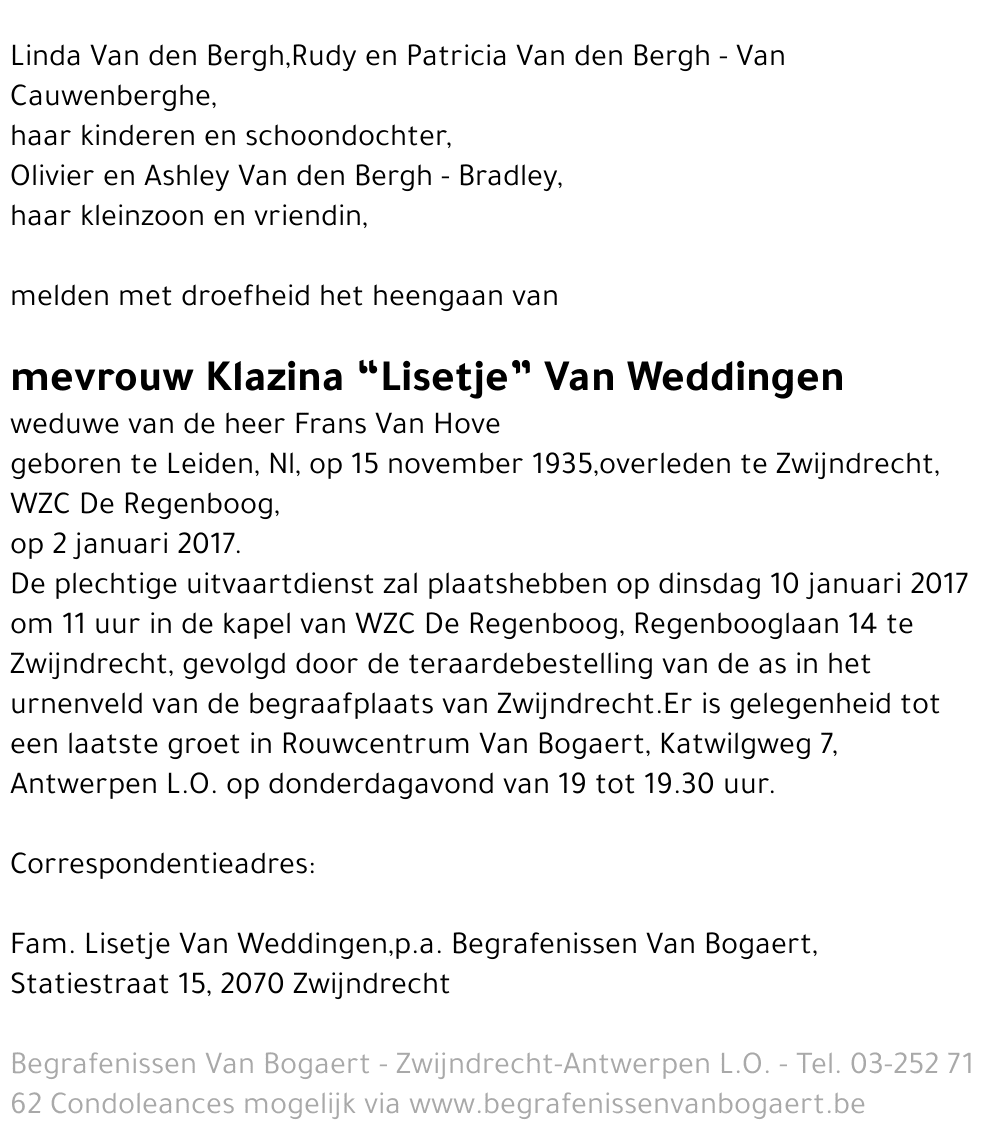Klazina Van Weddingen