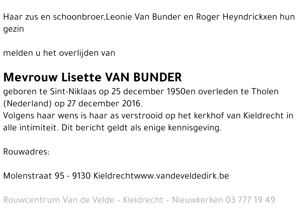 Lisette Van Bunder
