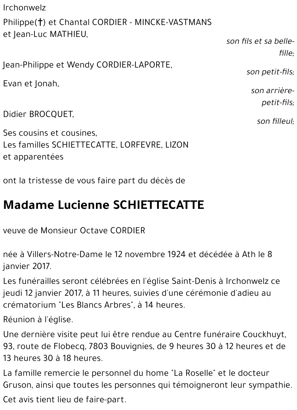 Lucienne SCHIETTECATTE
