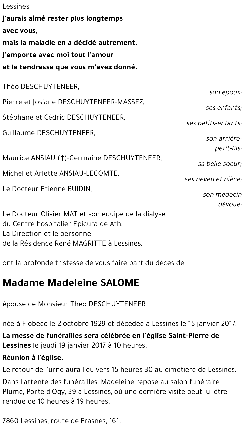 Madeleine SALOME