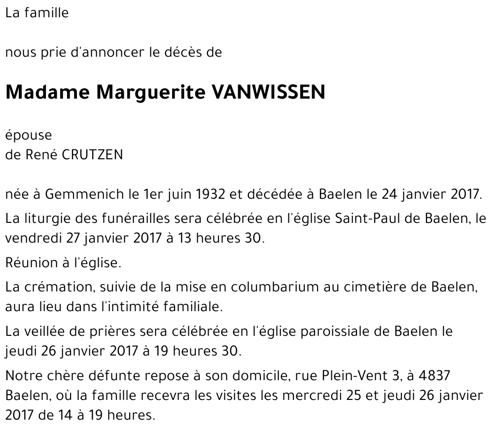 Marguerite VANWISSEN