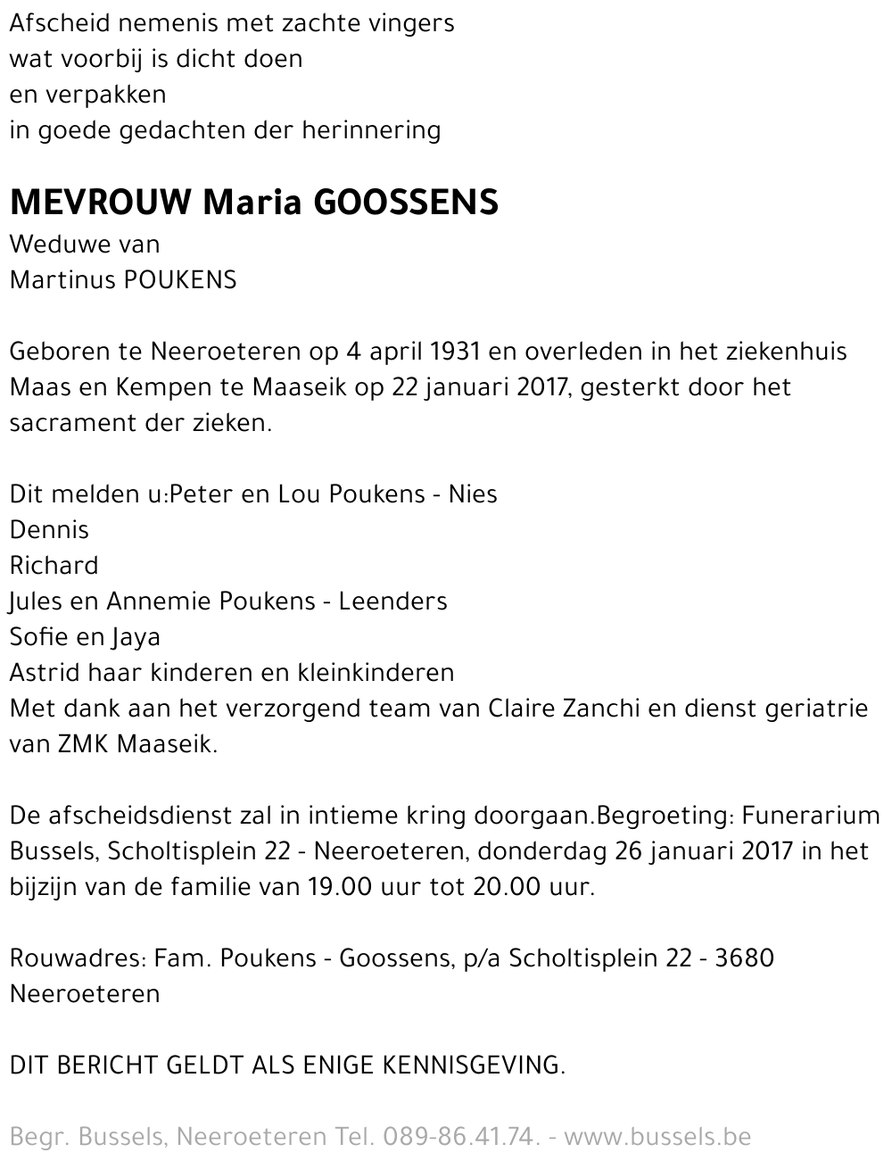 Maria GOOSSENS