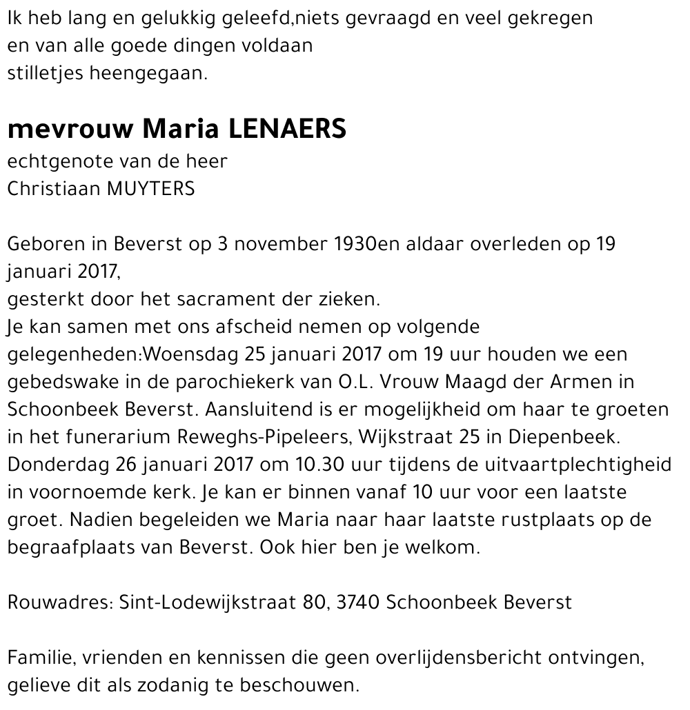 Maria Lenaers