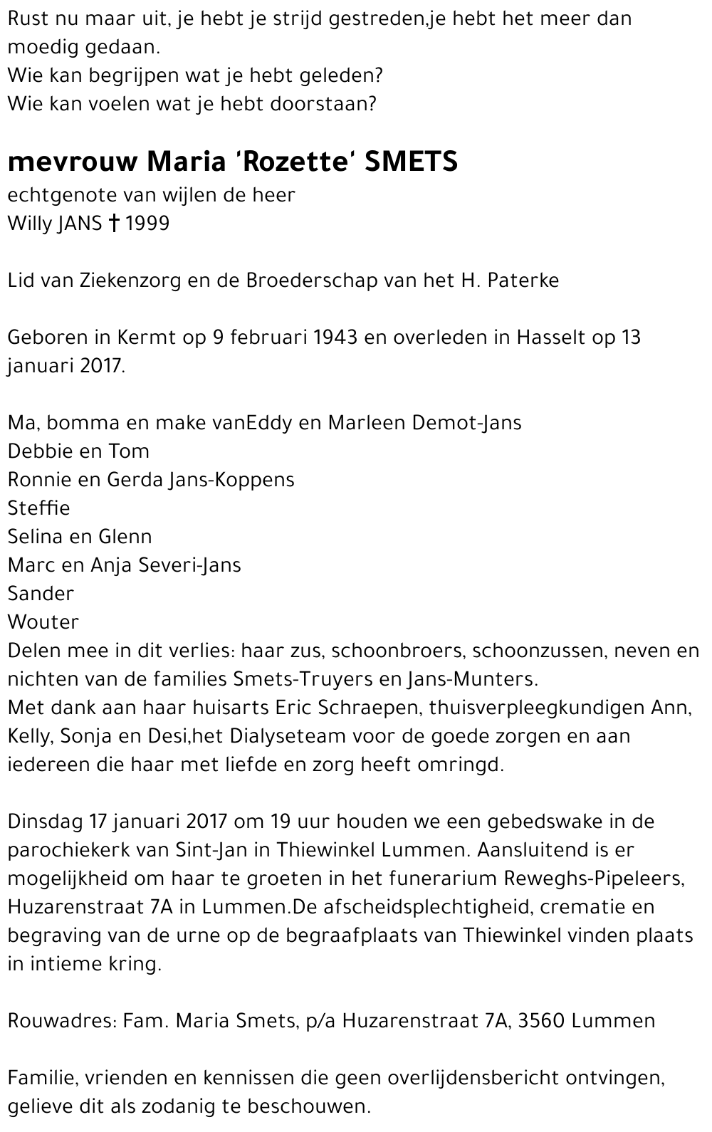 Maria 'Rozette' Smets