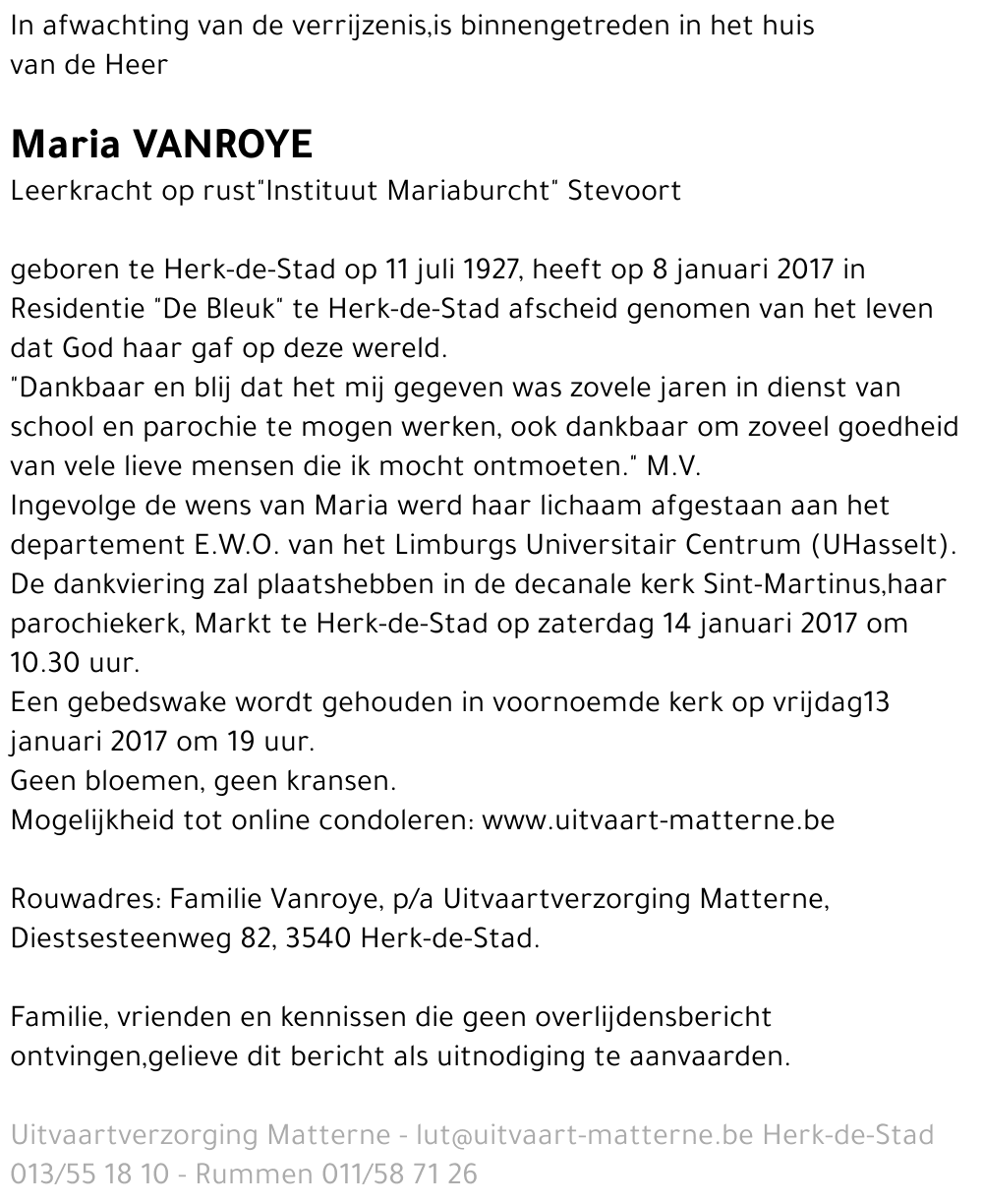 Maria Vanroye