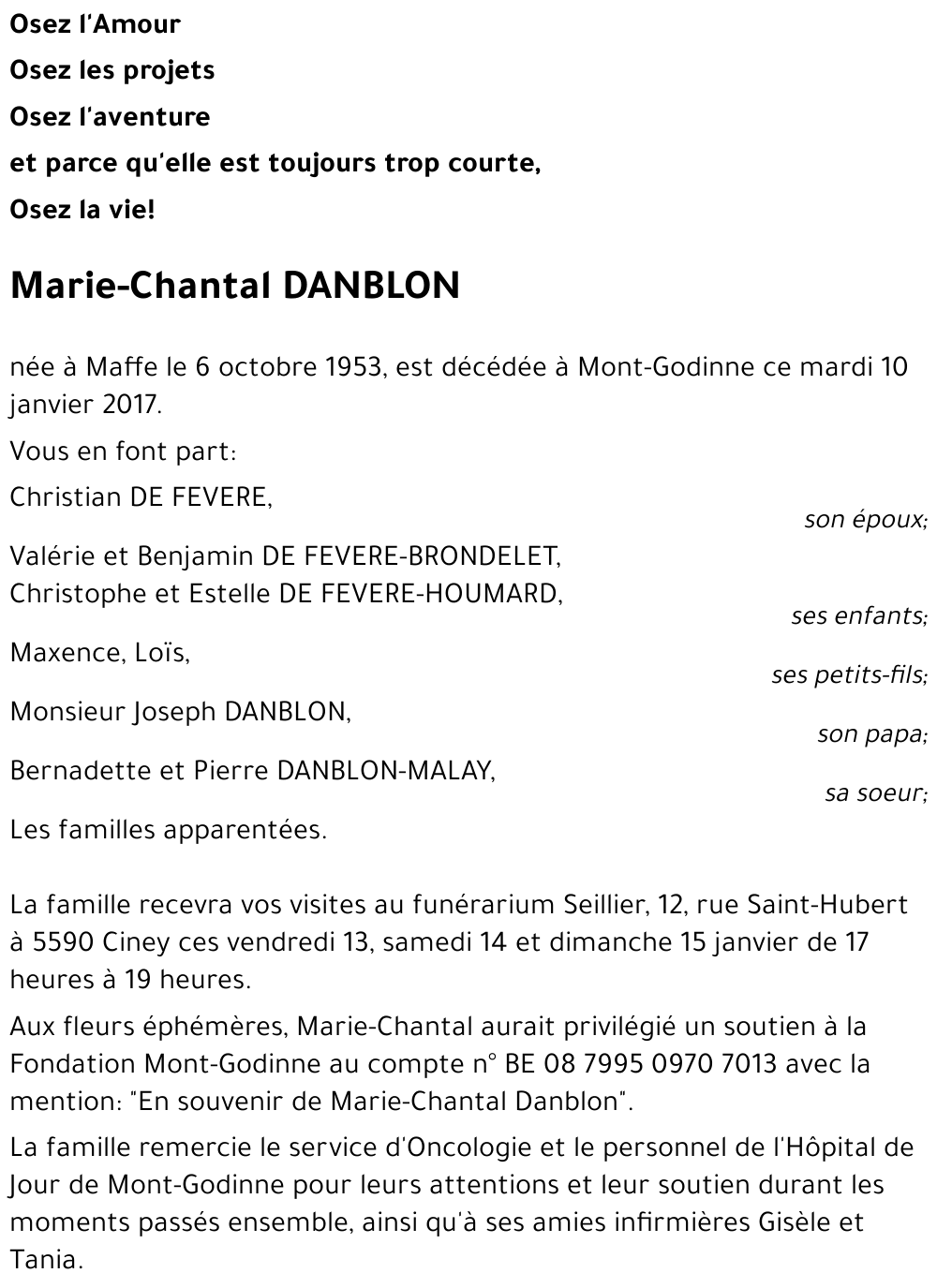 Marie-Chantal DANBLON