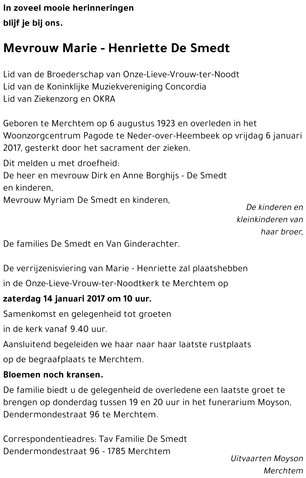 Marie - Henriette De Smedt