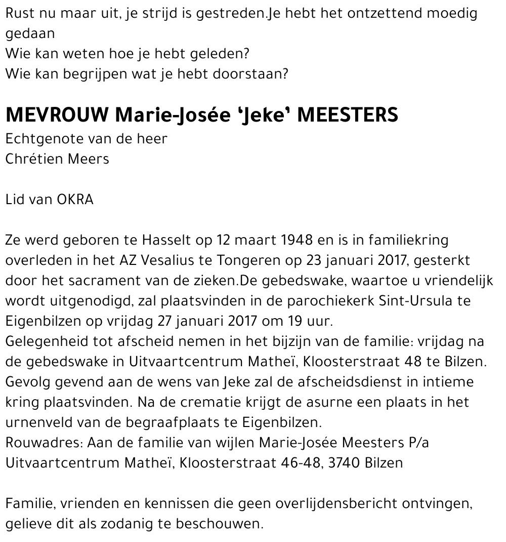 Marie-Josée ‘Jeke’ MEESTERS