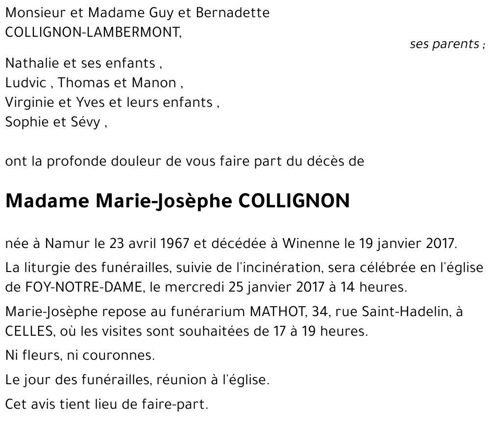 Marie-Josèphe COLLIGNON