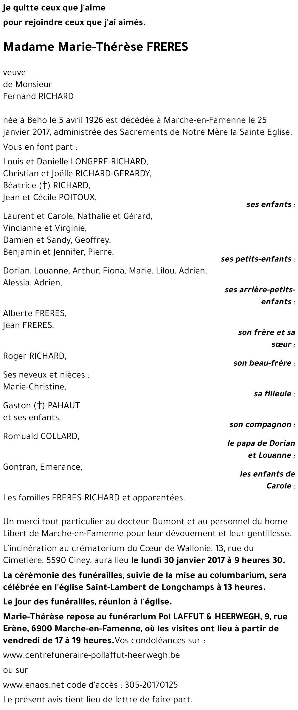 Marie-Thérèse FRERES