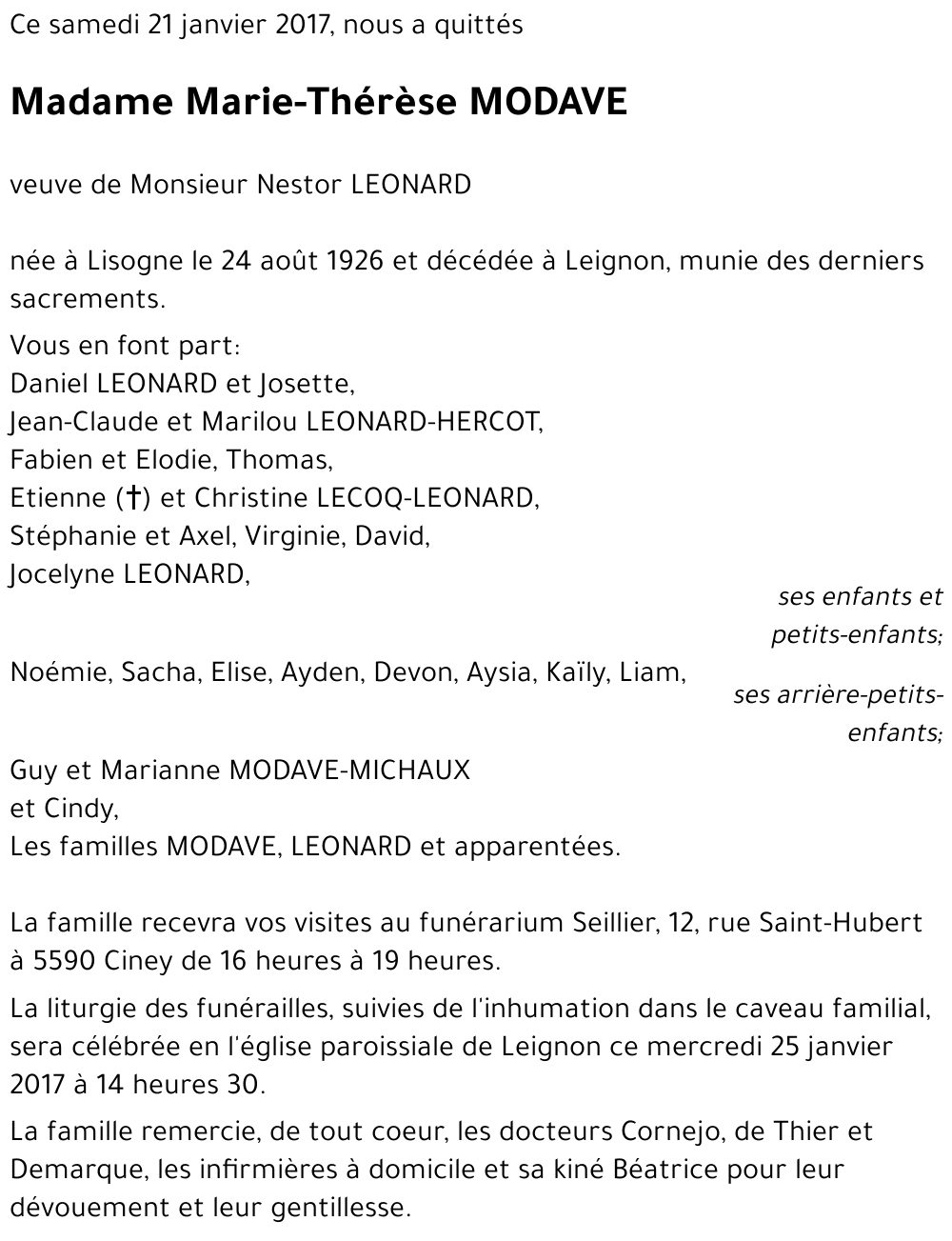 Marie-Thérèse MODAVE