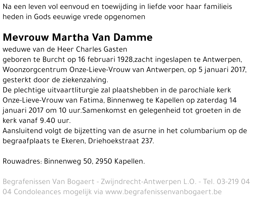 Martha Van Damme