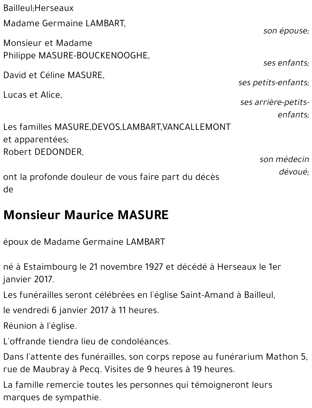 Maurice MASURE