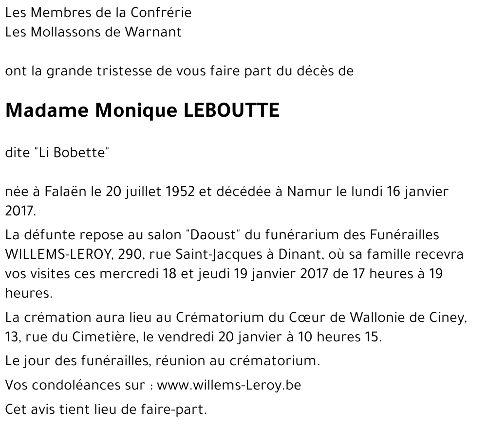 Monique LEBOUTTE