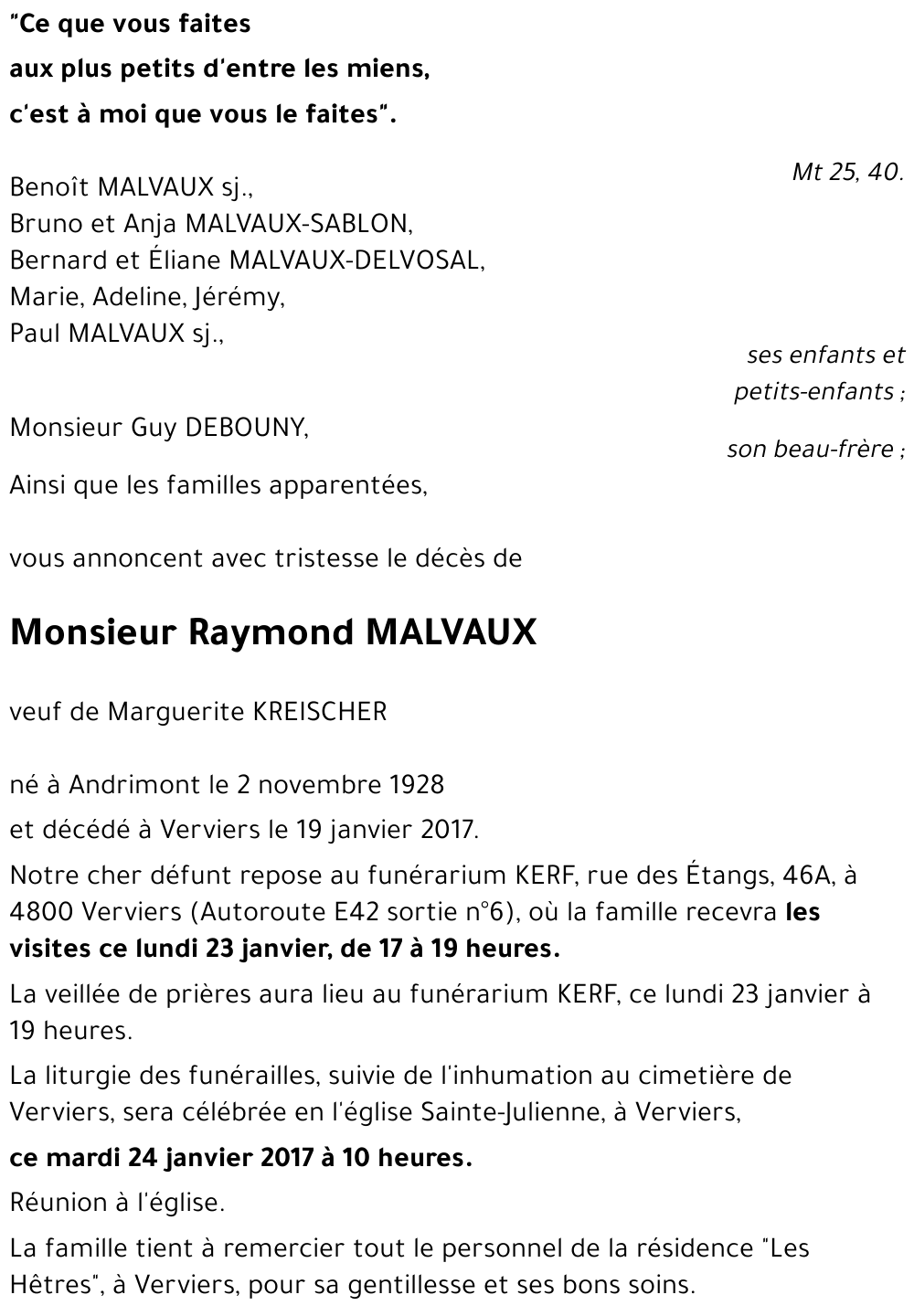 Raymond MALVAUX