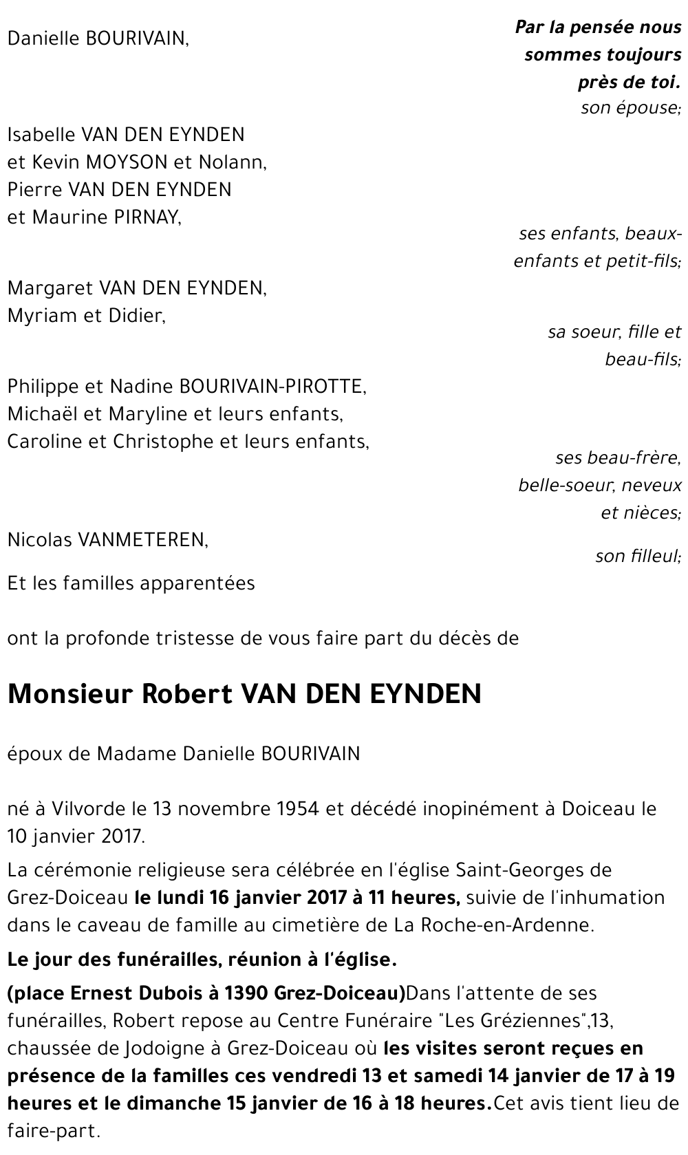 Robert VAN DEN EYNDEN