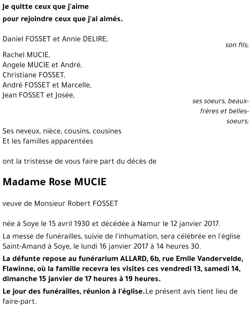 Rose MUCIE
