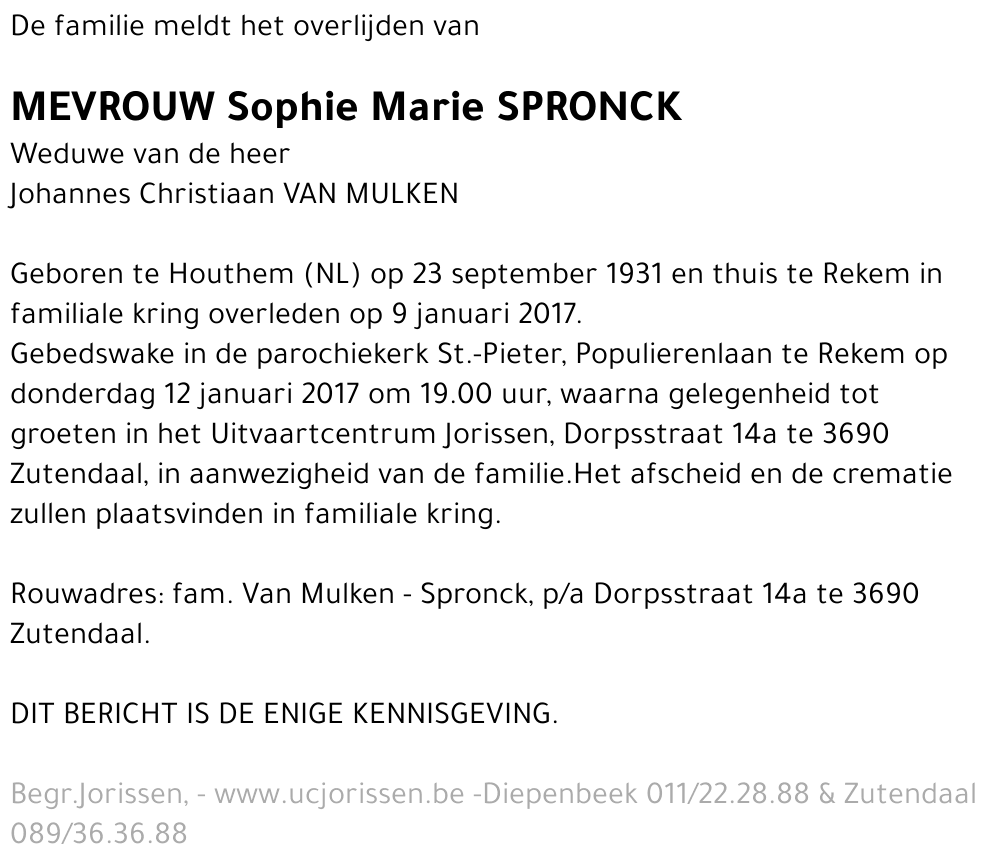 Sophie Marie Spronck