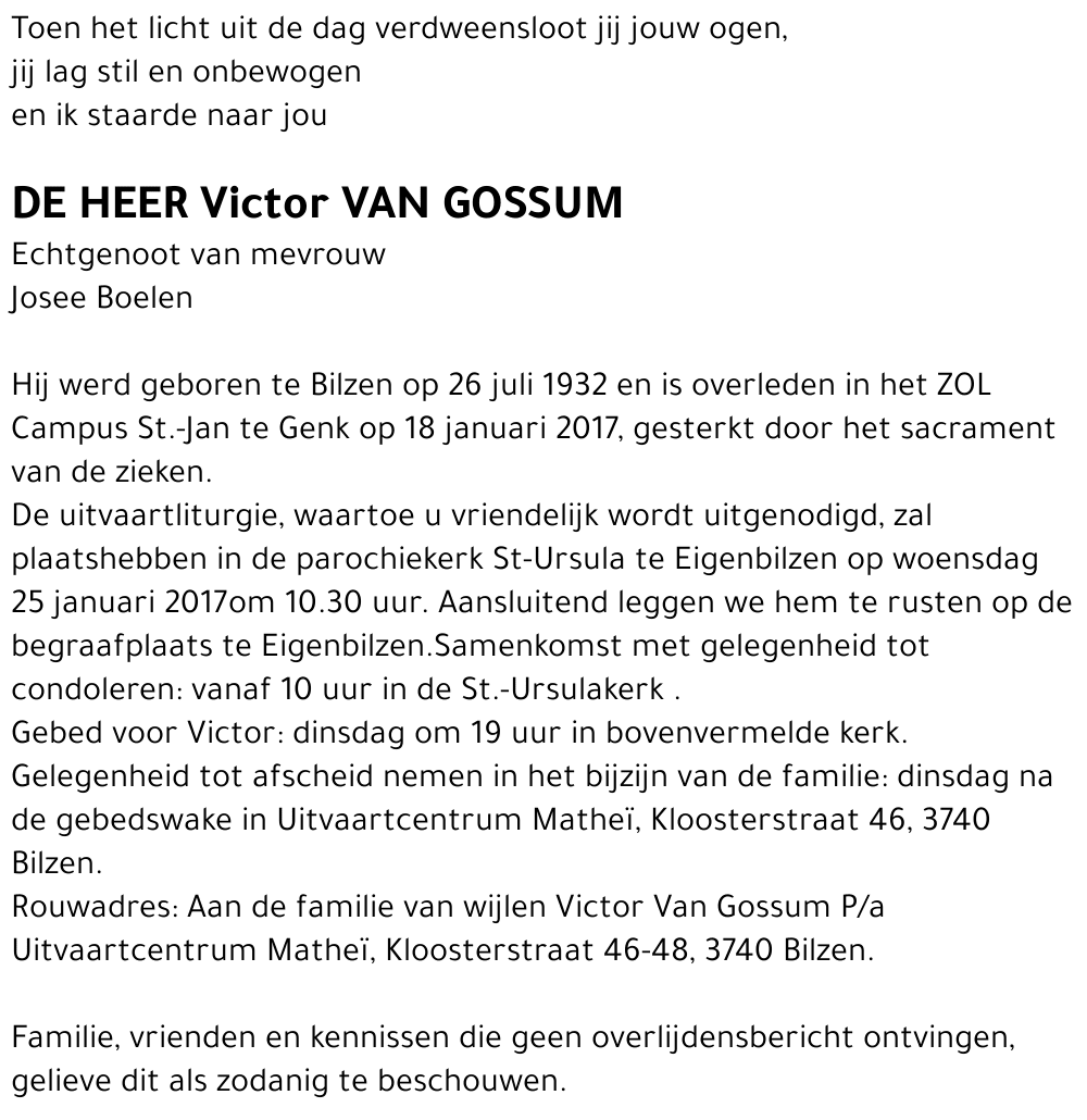Victor vAN GOSSUM