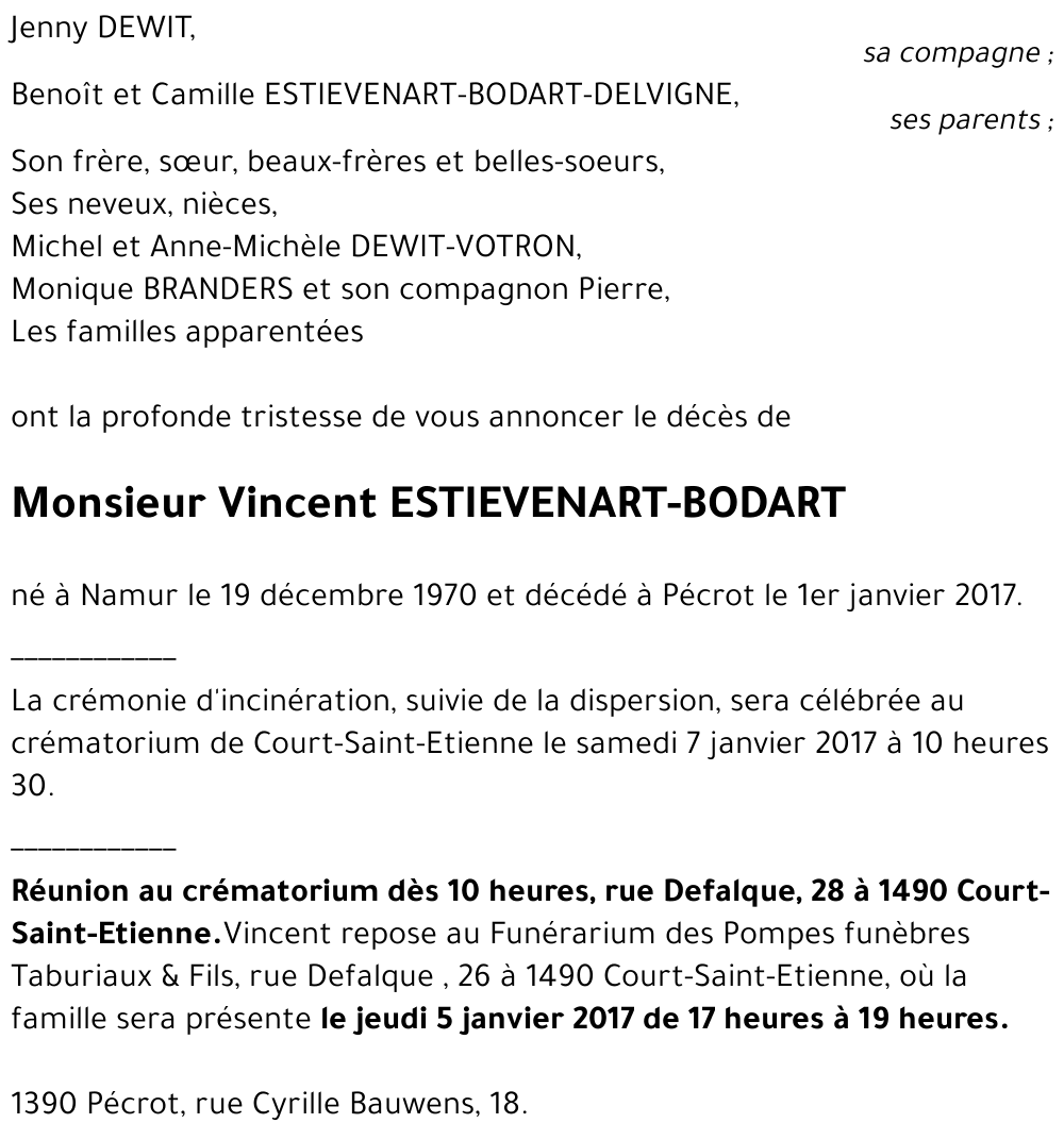 Vincent ESTIEVENART-BODART