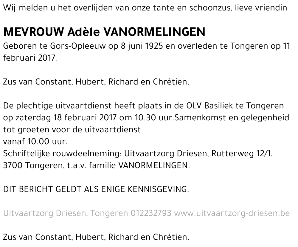 Adèle Vanormelingen