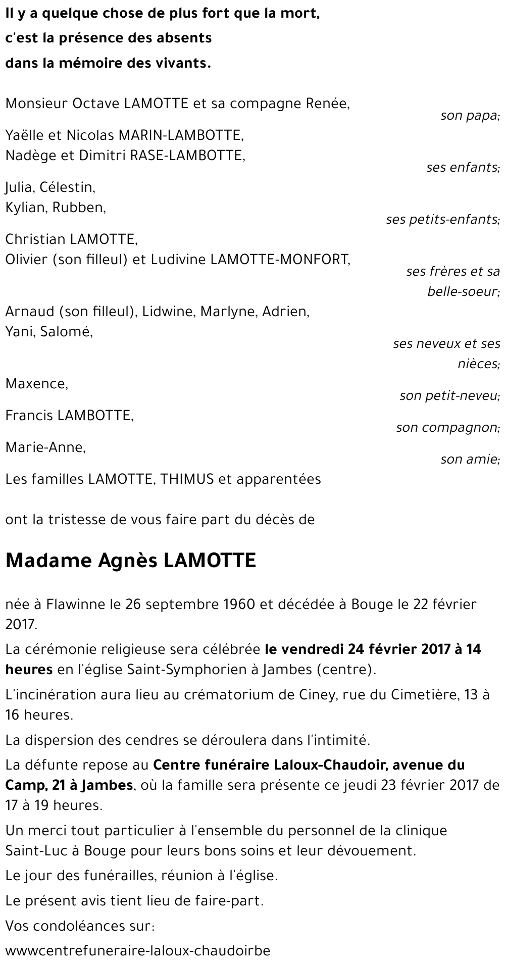 Agnès LAMOTTE